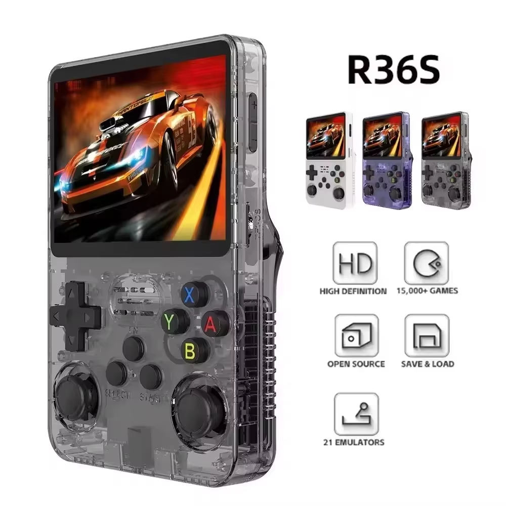 2025 Model - R36S Retro Handheld Game Console. Classic White. 3.5 Inch HD IPS Screen Built-in 15000 Classic Games Portable Gaming Player with 21 Emulators & 12 Months Warranty (Copy)