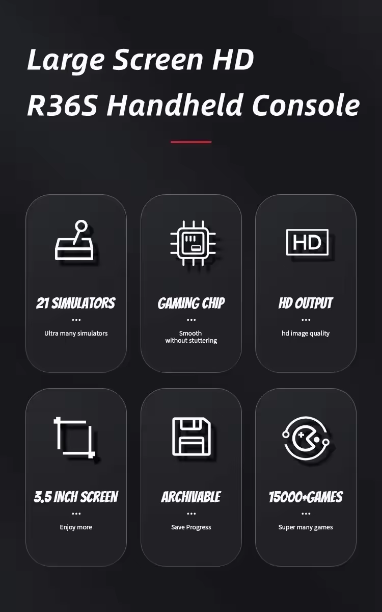 2025 Model - R36S Retro Handheld Game Console. Classic White. 3.5 Inch HD IPS Screen Built-in 15000 Classic Games Portable Gaming Player with 21 Emulators & 12 Months Warranty (Copy)