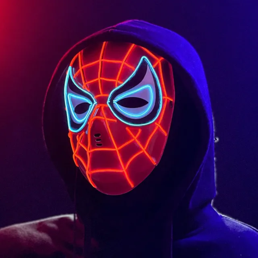 Original Superhero Mask Led Light Cool Plastic Mask Spiderman Party Show Props Kids or Adults Halloween
