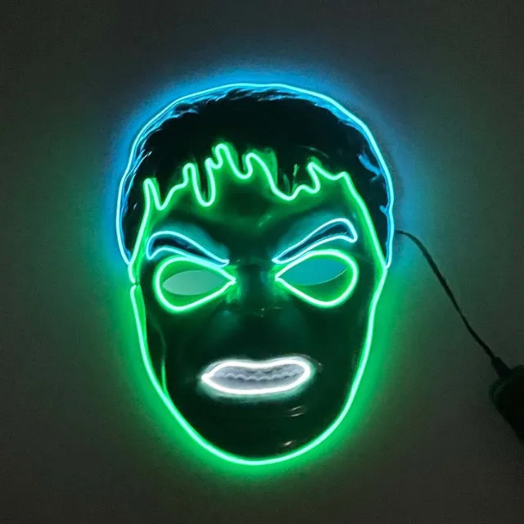 Hulk Original Superhero Mask Led Light Cool Plastic Mask Party Show Props Kids or Adults Halloween