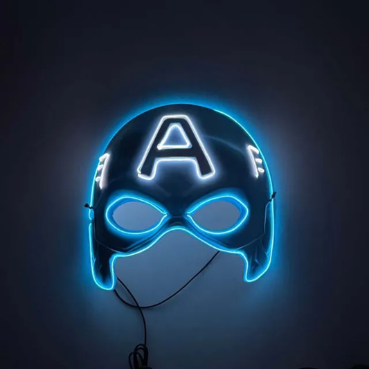 Captain America Original Superhero Mask Led Light Cool Plastic Mask Party Show Props Kids or Adults Halloween