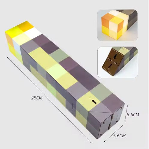 USB Rechargeable Mine Craft Antorcha Pixel Indoor LED Night Light Mine Craft Torch Lamp