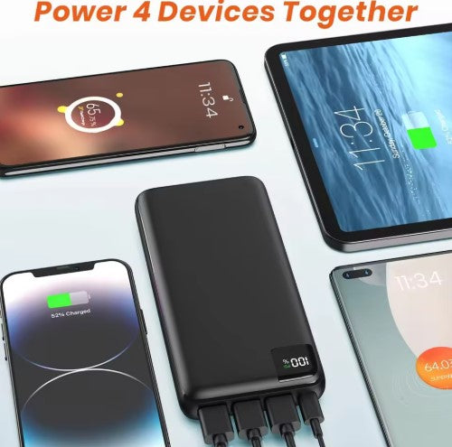Fourway 20000mAh 22.5W Fast Charging Type C Power Bank with LED Digital Display
