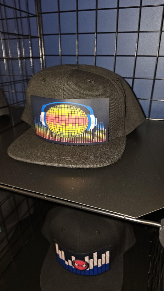 DJ Globe party festival LED Baseball Cap - Sound activated