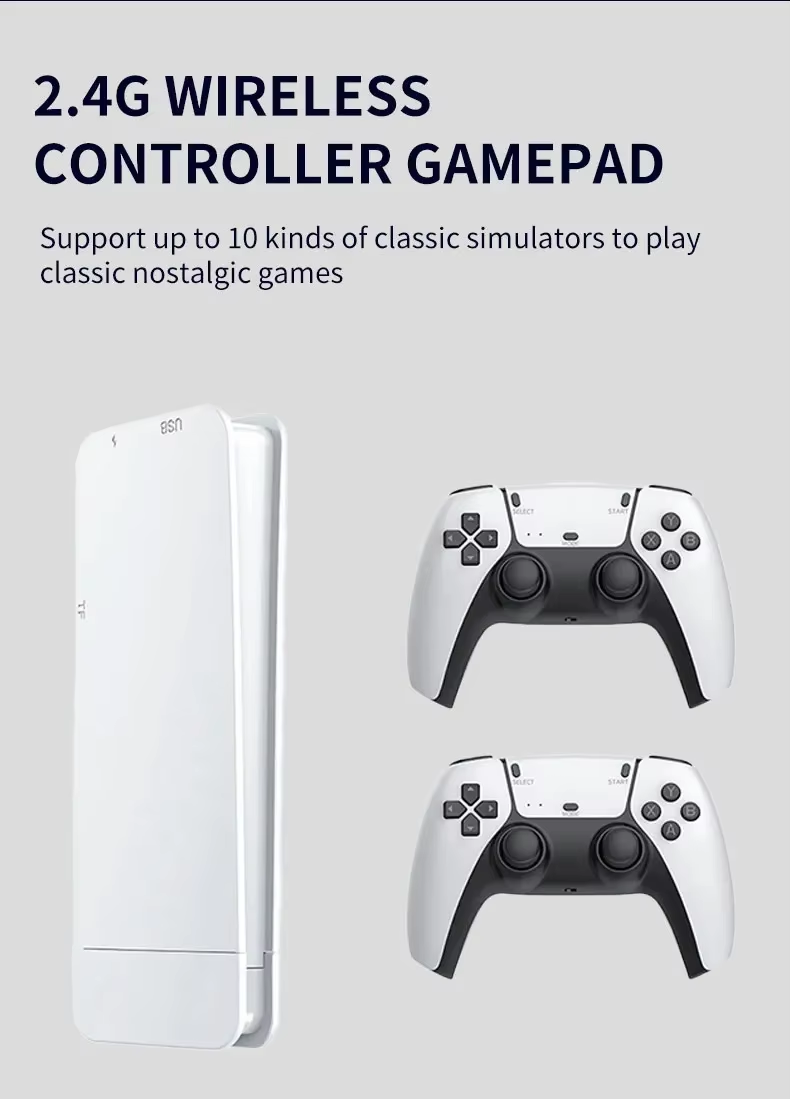M15 Plus Video Game Console Mini Game Stick 4K 20000+ Retro Games HD TV Output Portable Handheld Gaming Player with 2 Gamepads