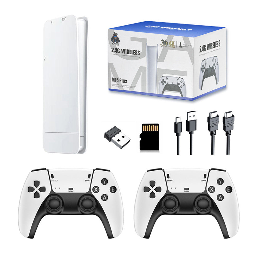 M15 Plus Video Game Console Mini Game Stick 4K 20000+ Retro Games HD TV Output Portable Handheld Gaming Player with 2 Gamepads