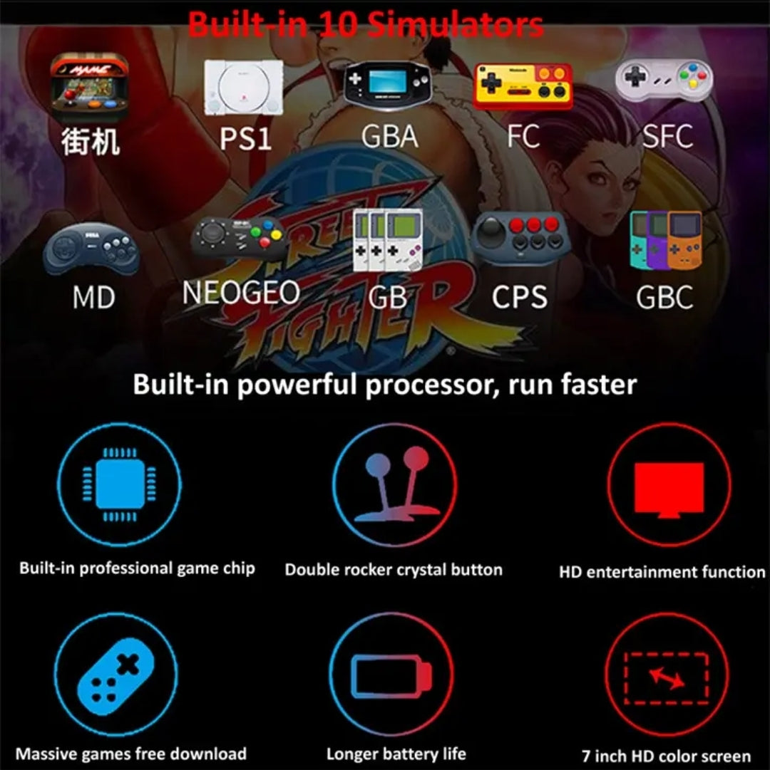 X12 5'' Inch 16GB Portable 10000 Games Handheld Android Kids Retro Video Game Player Console