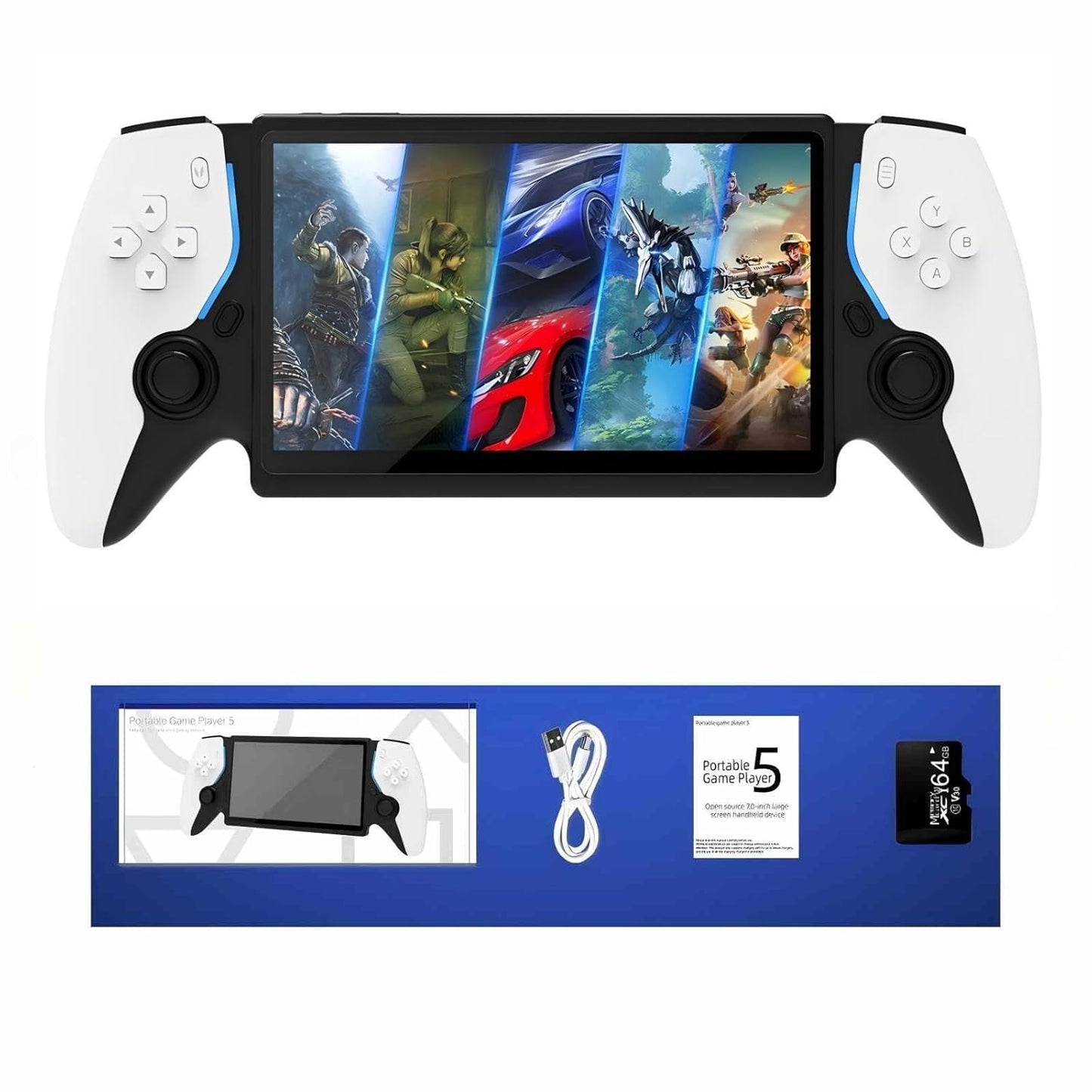 HC8000 7 Inch HD IPS Screen Built-in 30+ Simulators 3D Portable Video Game Console
