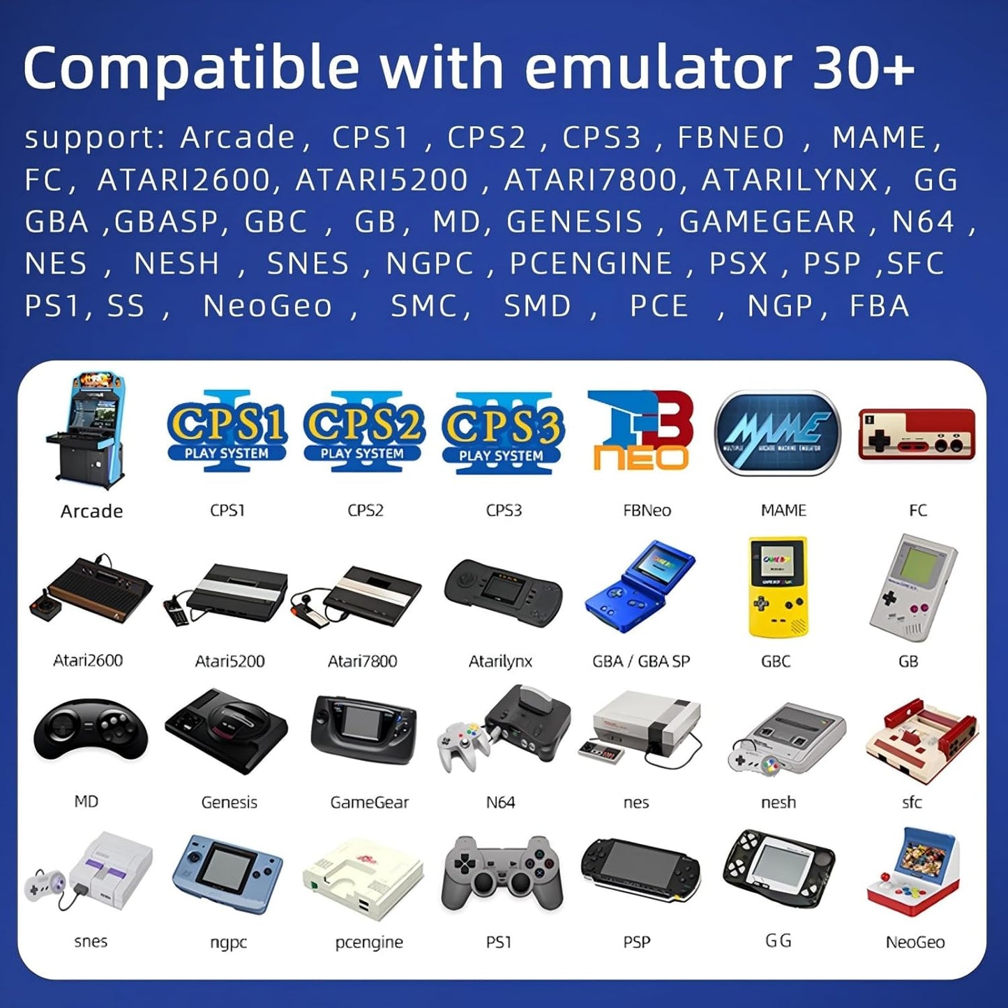 HC8000 7 Inch HD IPS Screen Built-in 30+ Simulators 3D Portable Video Game Console