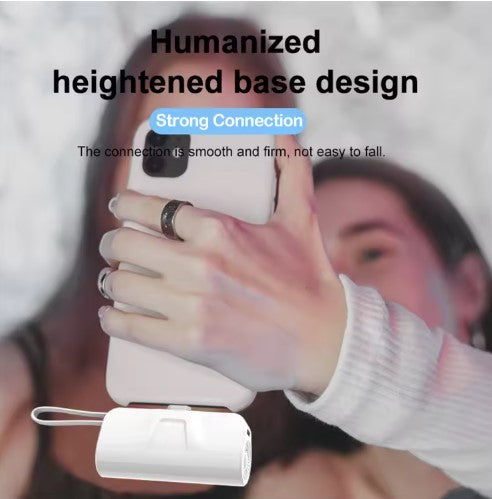 CAPSULE POWER BANK - Iphone and Android Lighting & Type C outports for Pocket Power Bank for Phone Charger 5000mah Fast Charging Portable Small Powerbank